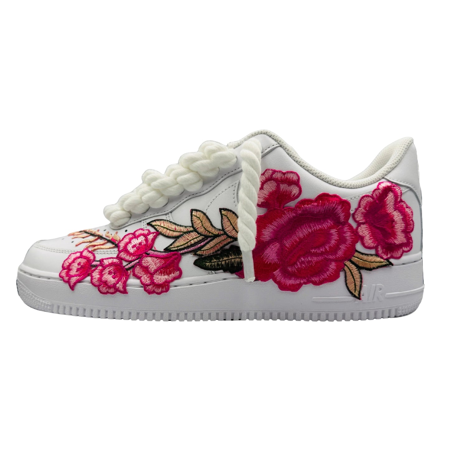 ROPE LACE Air Force 1 Low Custom Rose Triple White - PINK