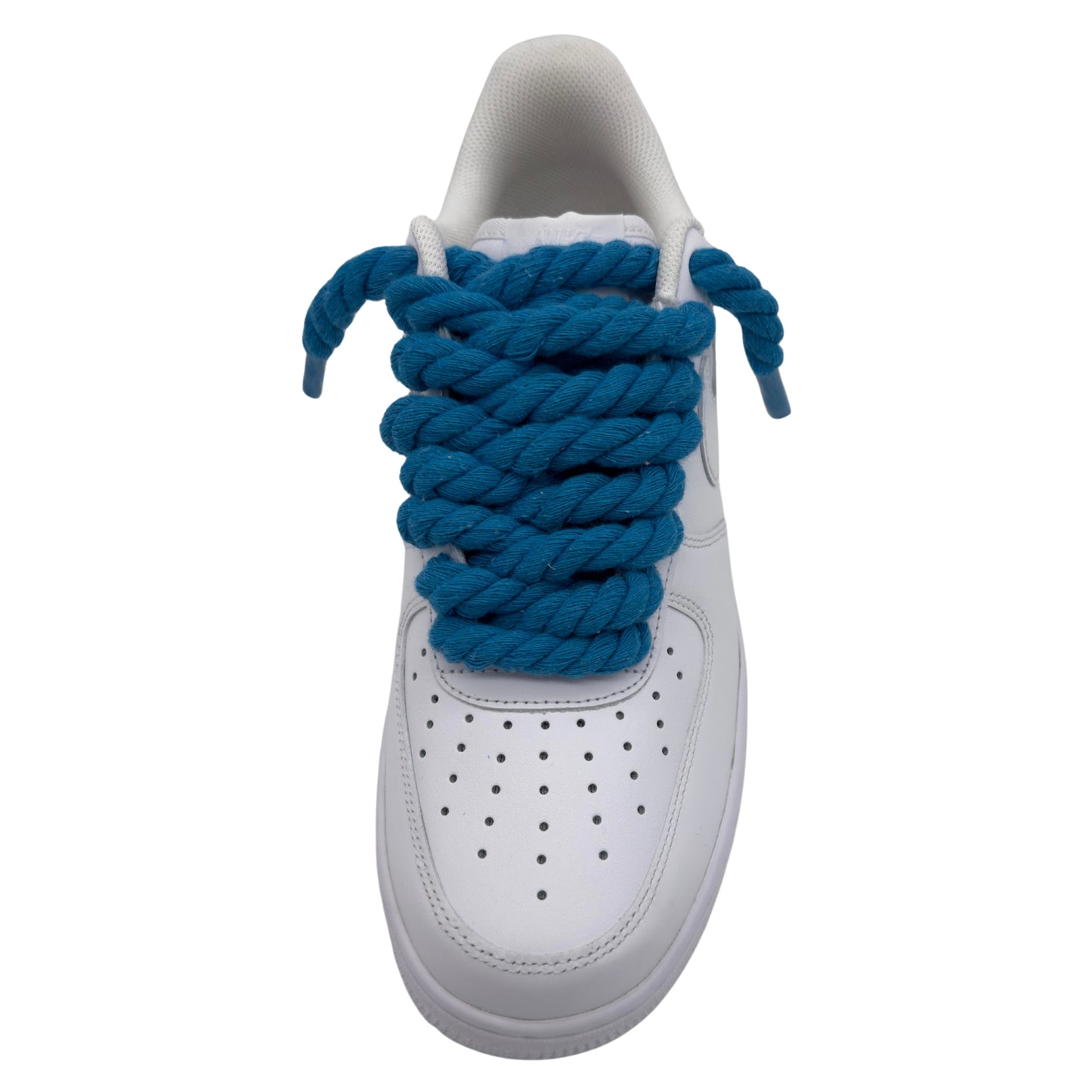Nike Air Force 1 Low ‘07 Triple White / Lake Blue Rope Laces