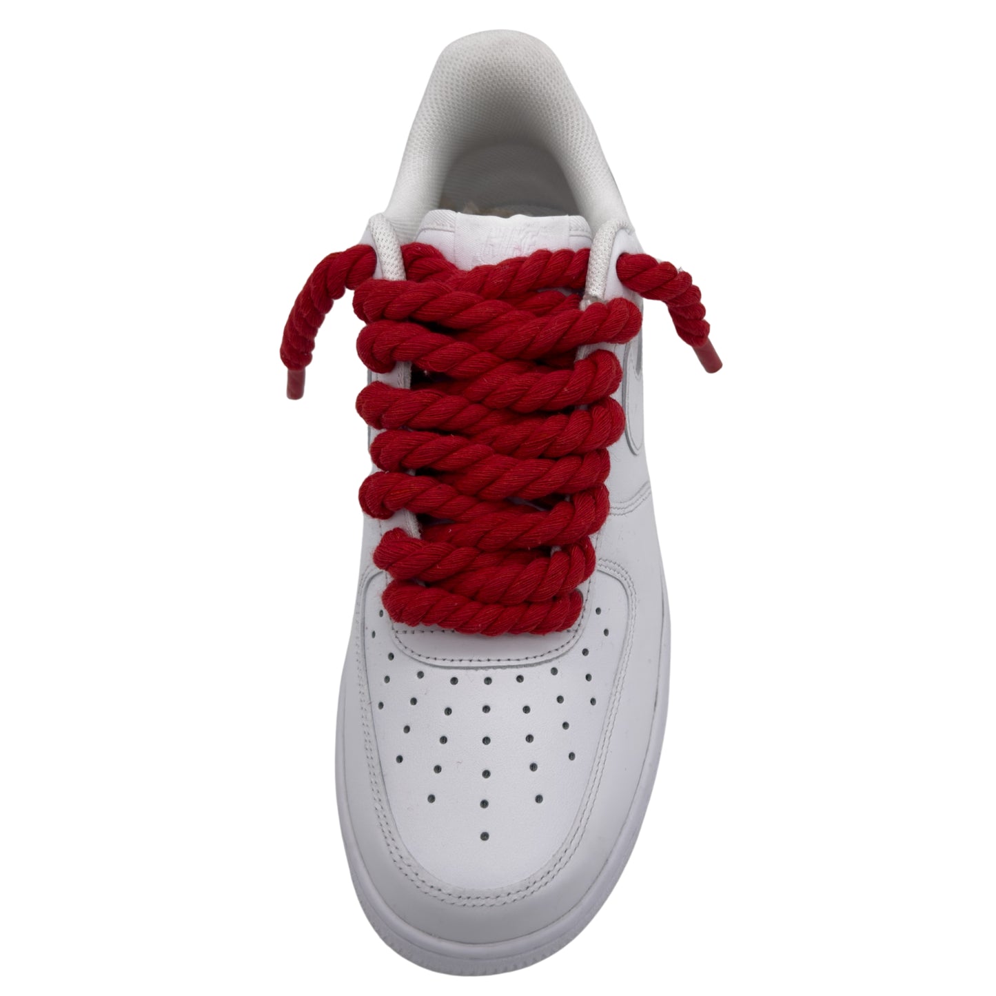 Nike Air Force 1 Low ‘07 Triple White / Red Rope Laces