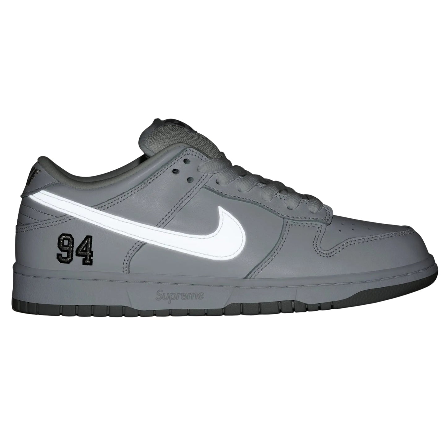 Nike SB Dunk Low Supreme 94 White Metallic Silver