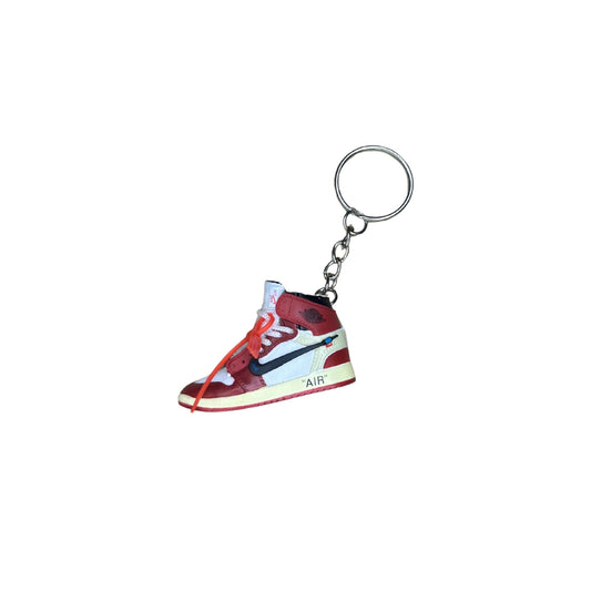 Kulcstartó - Jordan 1 High Off-White Chicago white lace