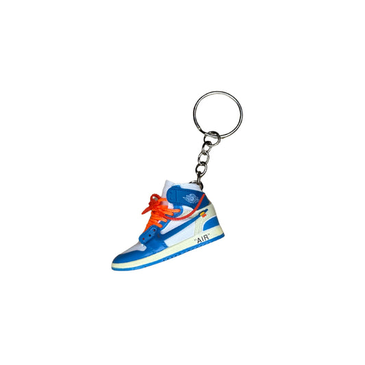 Kulcstartó - Jordan 1 High Off-White UNC orange lace